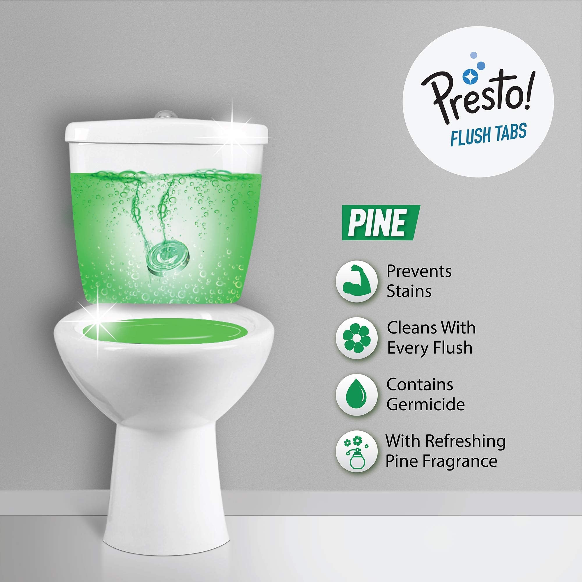 Presto! Hygienic Flush Tabs, Pine - 50 g (Pack of 6) - Drugstore from Presto! - Shop in Sri Lanka at Arcade.lk