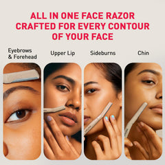 Sirona Blink & Glow Face Razor for Women | Dermaplaning Tool for Face | Facial Hair & Peach Fuzz Remover | Anti-slip Grip | German Stainless Steel Blades | Pack of 3