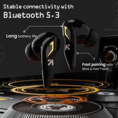 Boult Astra Truly Wireless in Ear Earbuds with 48H Playtime, Built-in App Support, 45ms Low Latency Gaming, 4 Mics ENC, Breathing LEDs, 13mm Bass Drivers, TWS Ear Buds (Black Gloss)