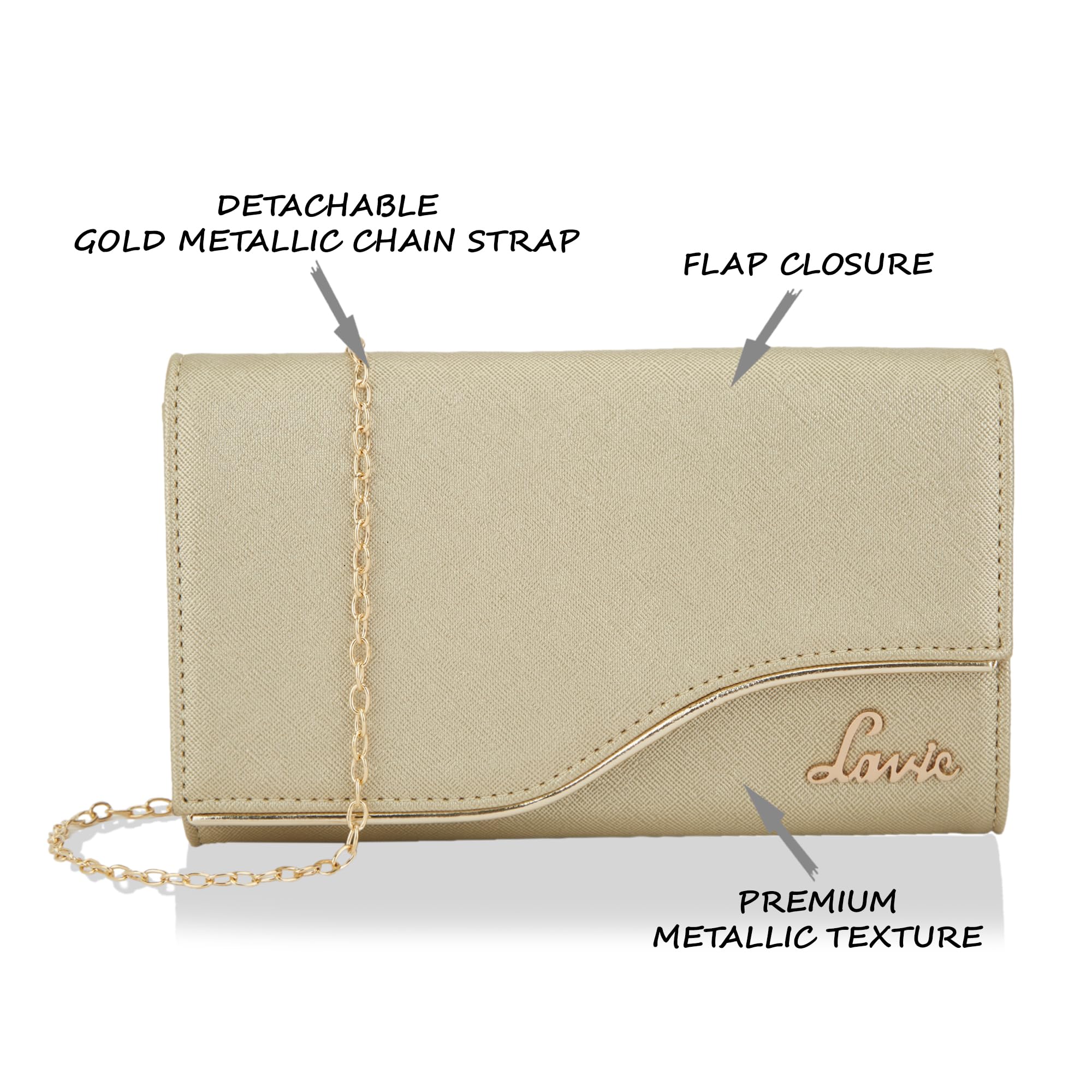 Lavie Women's Curve Ava Envelope Clutch | Ladies Purse Handbag
