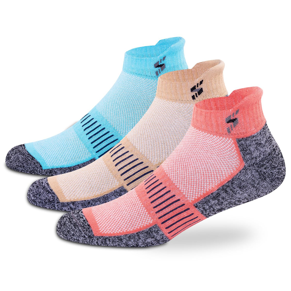 Supersox Anklet Ankle Length Socks for Men & Women (Unisex) Made With Durable, Breathable Cotton, Ideal for Casual Wear, Running, Sports - Pack of 3, Free Size (Sky Blue, Beige, Pink) - Apparel from Supersox - Shop in Sri Lanka at Arcade.lk