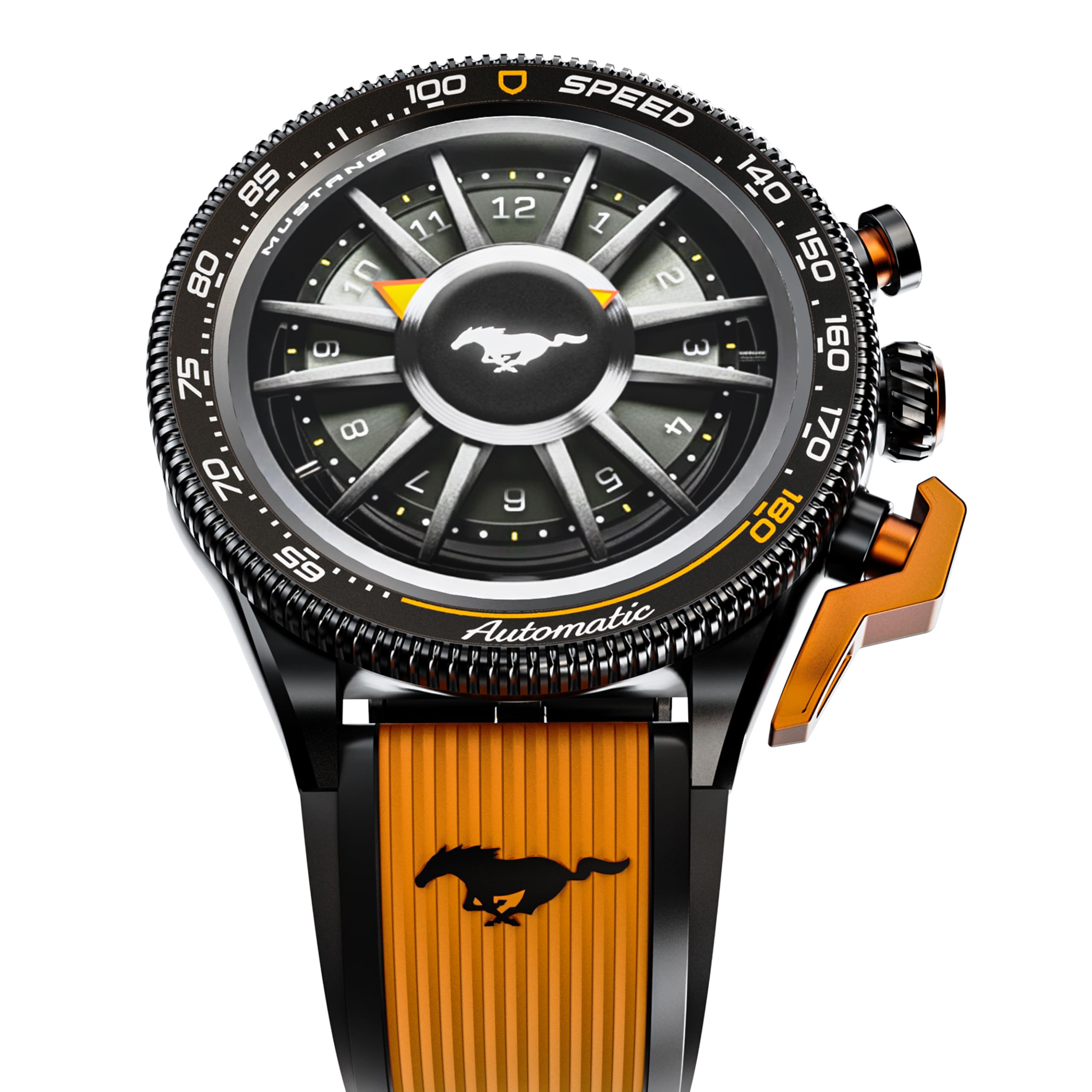 GOBOULT Newly Launched Mustang Stallion Smart Watch 1.43'' AMOLED Display, Rotating Bezel, BT Calling, 200+Watchfaces, 700 Nits Brightness, AI Voice Assistant, SpO2 Monitoring (Turbo Orange)