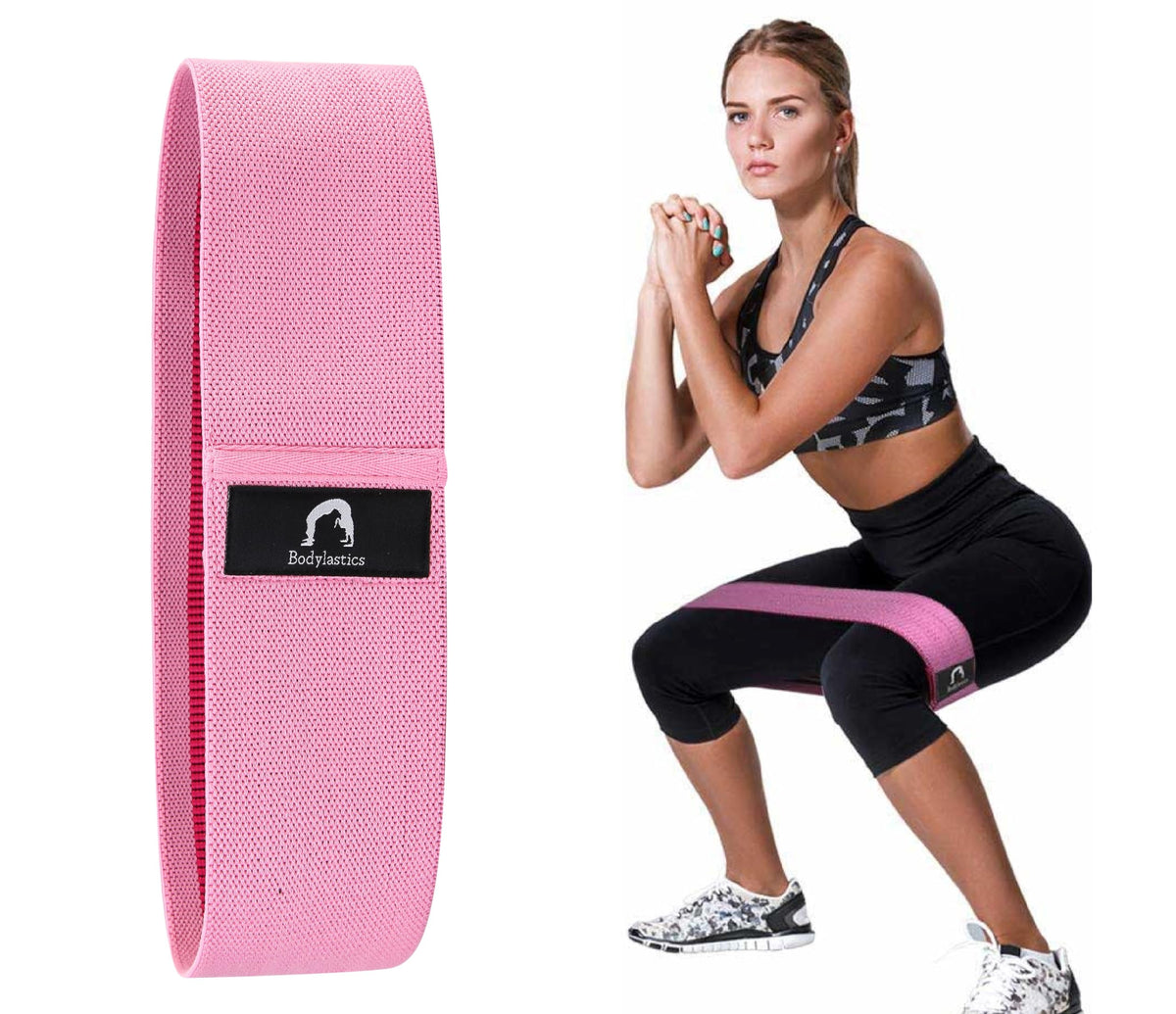 Bodylastics Resistance Hip Loop Bands 35-50lbs Resistance Bands for Legs, Butt, Thighs & Glutes Exercises, Anti-Slip Fabric Workout Bands for Men/Women