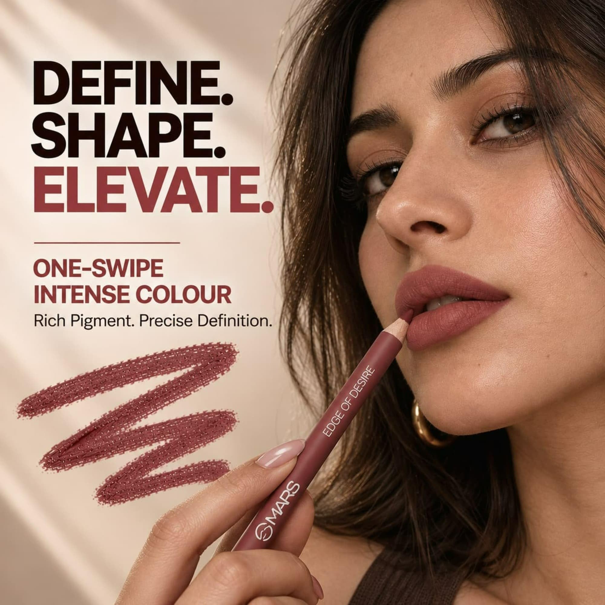 MARS Edge of Desire Lip Liner Set of 10 | One Swipe Smooth Application | Long Lasting & Travel Friendly Lip Pencil | Multicolor (Set-A) (1.4g x 10)