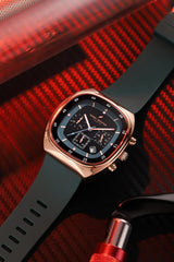 Daniel Hechter Paris Bercy Collection Modern Multi Functional Watch for Men with Square Dial and Silicon Band-DHM1001