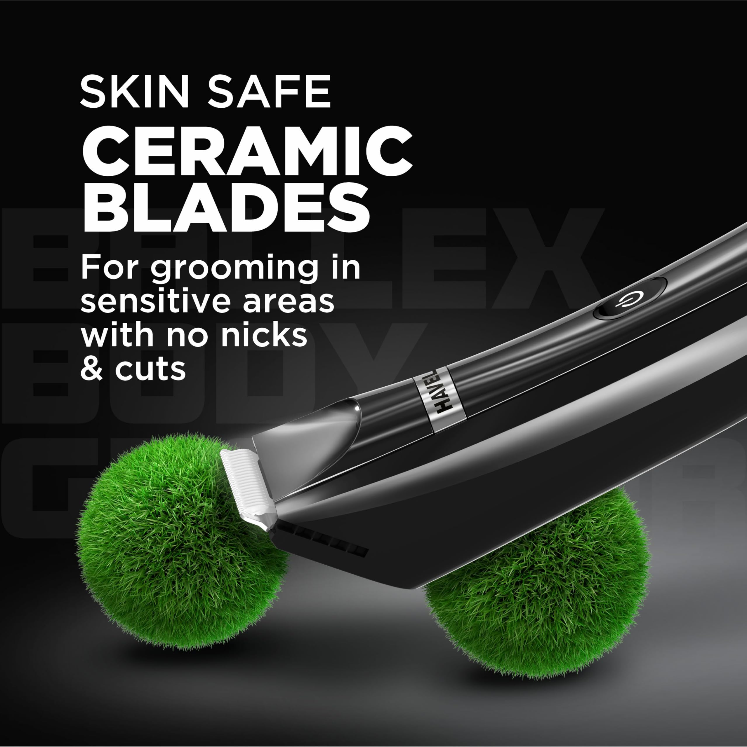 Havells Ballex Body Groomer| Full Body Trimmer For Men|Beard, Body, Balls, Pubic Hair, Private Parts|IPX7 Waterproof|No Nicks & Cuts|1 Hour Non Stop Runtime|USB Type C Fast Charge| Travel Lock| BG3300