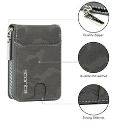 Storite PU Leather 9 Slot Vertical Card Holder Wallet, Camouflage Grey