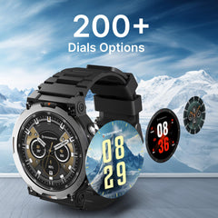 CrossBeats Everest 2.0 Smart Watch, 1.43" True AMOLED, Always ON Display Bluetooth Calling Rugged Outdoor with Flash Light Upto 15 Days Battery Life Smartwatch 100+ Sports Mode (Black)
