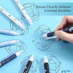 FunBlast Erasable Gel Pens – Pack of 12 Pcs Space Theme Gel Pen with 0.5mm Tip, Smooth Writing Erasable Pens with Magic Eraser for School, Office & Home Use