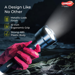 Eveready Navlite DL140, Rechargeable 2W Led Torch + 1W Emergency Tail Light, Metallic Finish, Type B/Micro USB Charging, Overcharge Protection, Powered by BIS Certified Li-Ion Battery