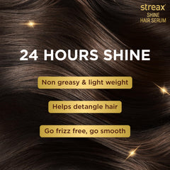 Streax Hair Serum 200ml, Hair serum for Dry & Frizzy Hair, for Women & Men, for Curly Hair, Wavy Hair, Straight Hair, Silk & Shine Vitalised with Walnut Oil