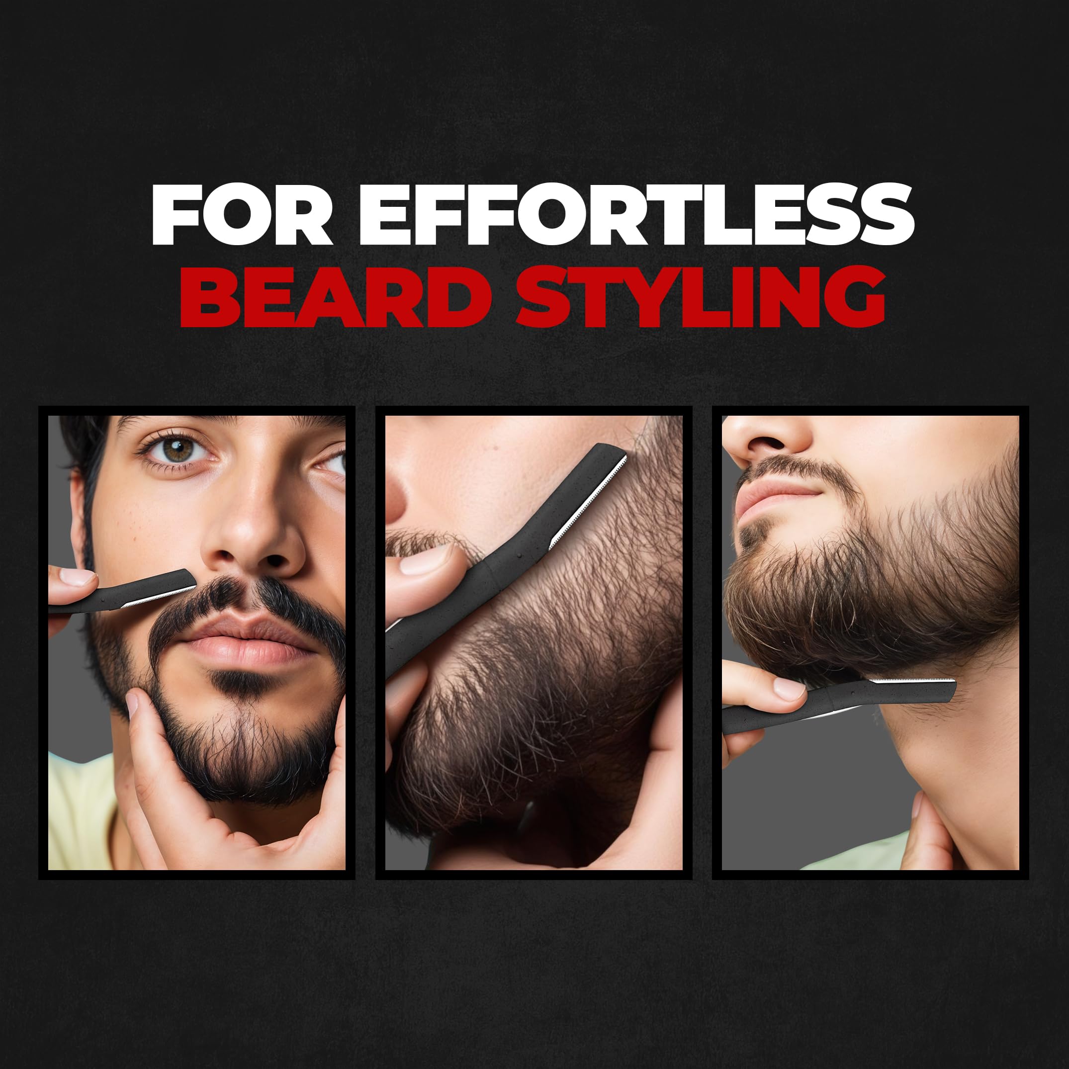 Beardo Beard Styling Tool for Men | Pack of 3 | Beard Styling Razor for Men | Reusable Razor | Sharp, Safe & Precise Shaping Tool | Body Grooming | Beard Shaper | Multi Grooming