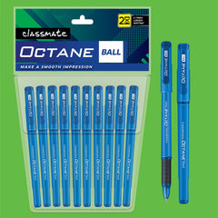 Classmate Octane- Blue Ball Pens (Pack of 10) | Smooth & Fast Writing Ball Pens | Comfortable to hold & write|School & Office Stationery|Work from home essentials