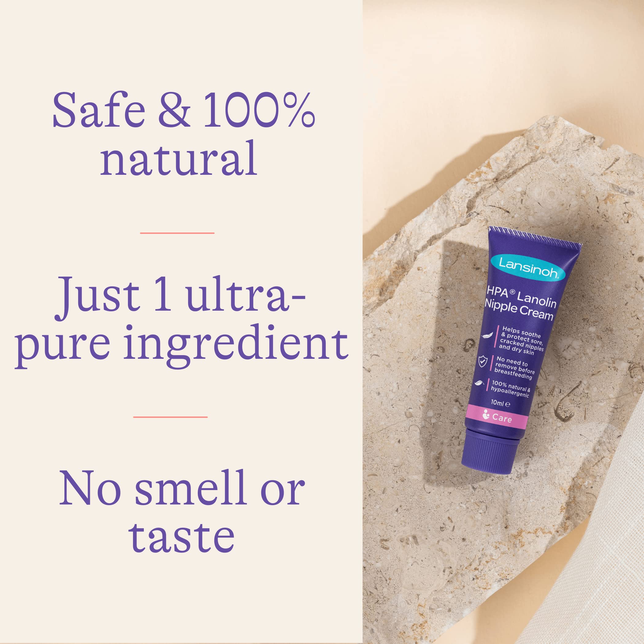 Lansinoh Hpa Lanolin Nipple Cream For Cracked, Dry and Sore Nipples, Breast Feeding Moms, 100% Natural, Soothing, Tasteless & Odourless, Clinically Tested, Safe For Baby, Maternity Essentials, 10ml