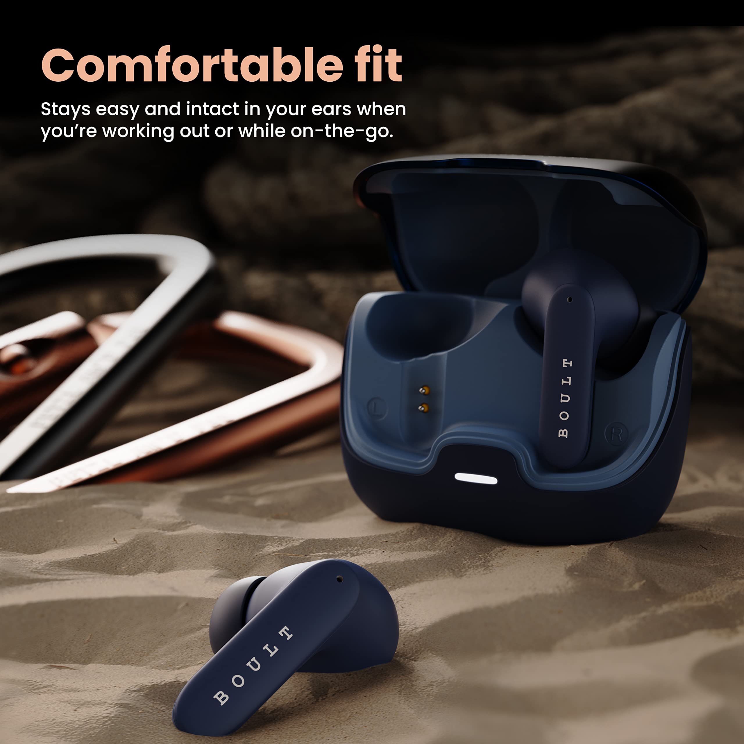 Boult Audio Z40 True Wireless in Ear Earbuds with 60H Playtime, Zen™ ENC Mic, Low Latency Gaming, Type-C Fast Charging, Made in India, 10mm Rich Bass Drivers, IPX5, Bluetooth 5.3 Ear Buds TWS (Blue) - Electronics from Boult - Shop in Sri Lanka at Arcade.lk