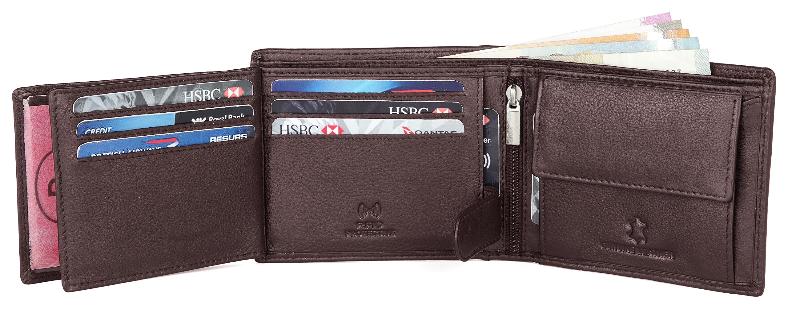 WildHorn Rfid Protected Leather Wallet For Men, Brown