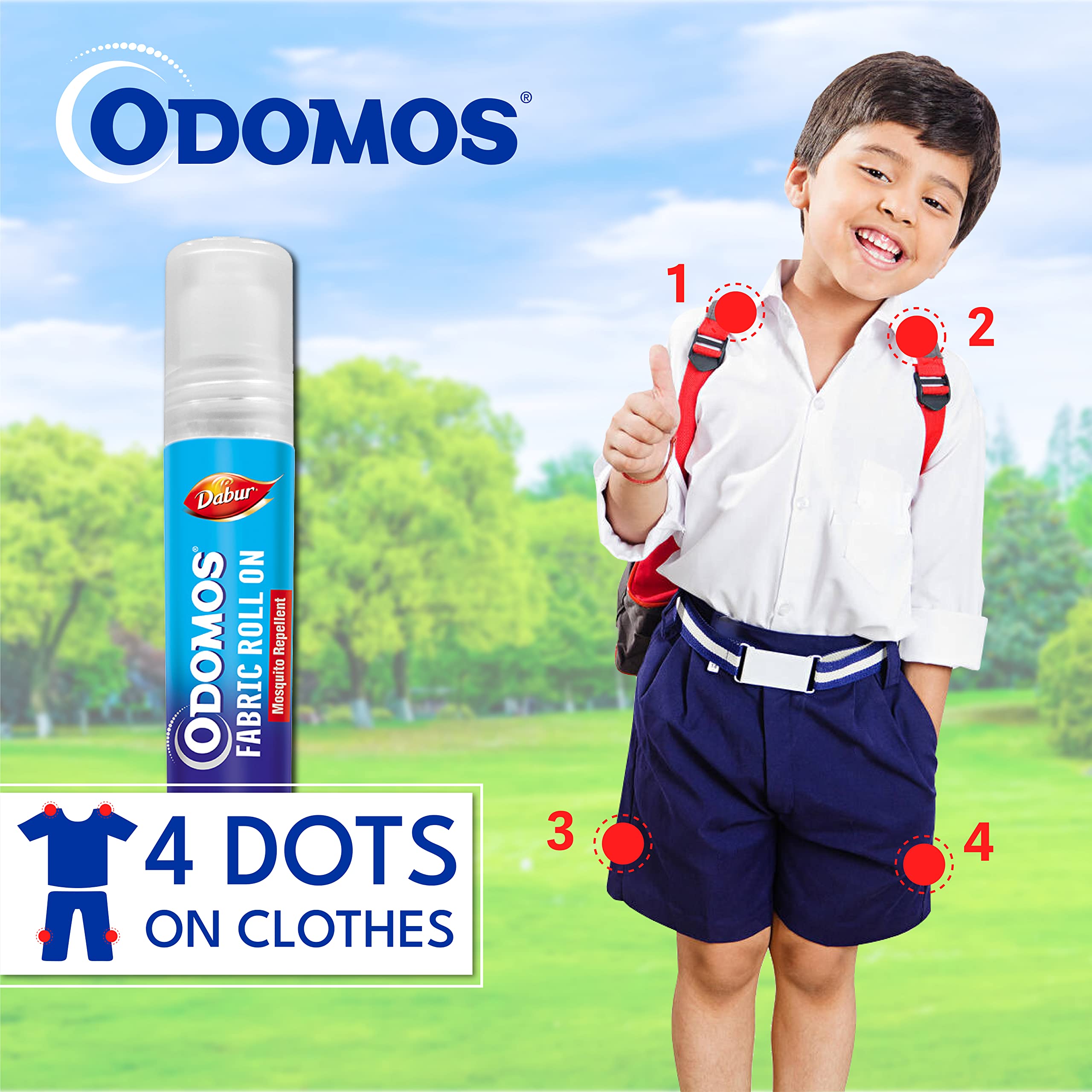 Odomos Mosquito Repellant Fabric Roll On - 8ml | Upto 8 Hrs Protection | Pediatrician Certified & Clinically Tested - Drugstore from Odomos - Shop in Sri Lanka at Arcade.lk