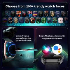 Titan Fastrack Limitless FS2 Pro 1.96" AMOLED Smart Watch with BT Calling, AI Voice Assistant, 100+ Sports Modes, 5-Day Battery, Fast Charge, Health Tracking, – Smartwatch for Men & Women (Black)