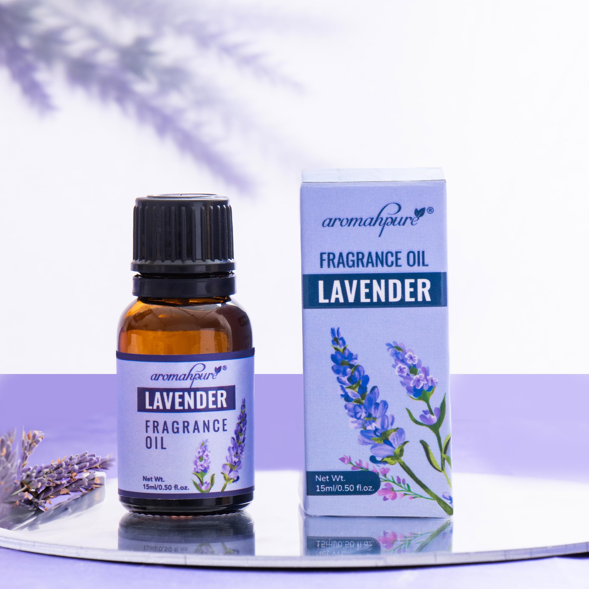 Aromahpure Fragrance Oil | 15 ml | Lavender Aroma Oil for Home Fragrance | Best for Aromatherapy | Helps in meditation | Used in Diffusers, Candles, Air Fresheners, Soaps, IFRA certified