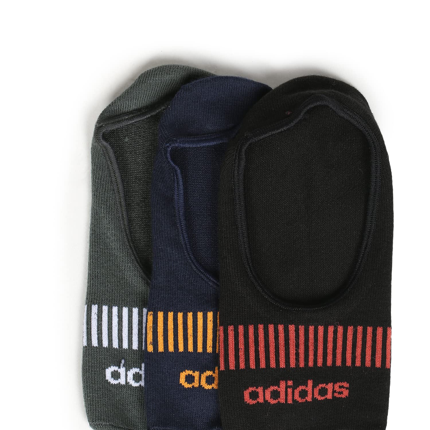 Adidas Blend Unisex Original Flat Knit No Show Cotton Socks - 3 Pairs (6N) (Ad-0748) (Coll Navy/Shadow Olive/Black) - Apparel from adidas - Shop in Sri Lanka at Arcade.lk