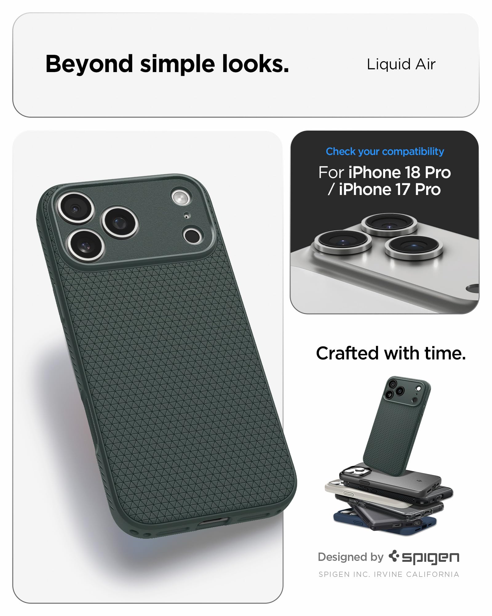 Spigen Liquid Air Back Cover Case for iPhone, Durable Protection, Air Cushion Technology - TPU | Matte Black