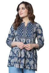 Arayna Women's Pure Cotton Paisley Printed Tunic Top – Comfortable Everyday Wear