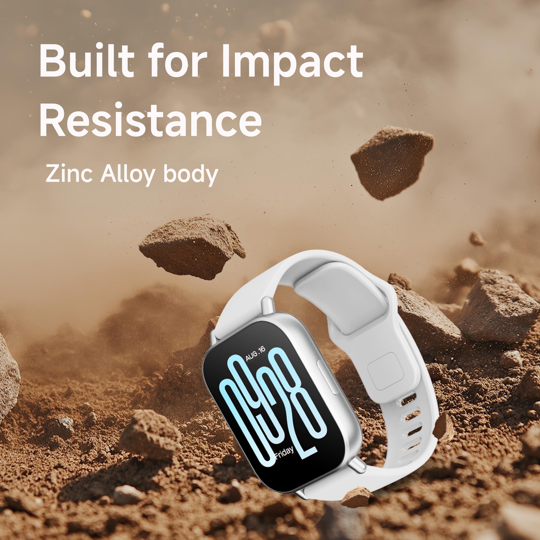 Redmi Watch 5 Active, 2" Display, Metal Body, 18 Day Battery, Bluetooth Calling, Advanced AI Noise Cancellation, Alexa, Silver