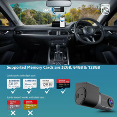 Philips GoSure 3001 Dash Cam for Car, Full HD 1080p, G-Sensor, Loop Recording, Night Vision, Wide Angle Lens, Car DVR Camera, Compact Design – Black
