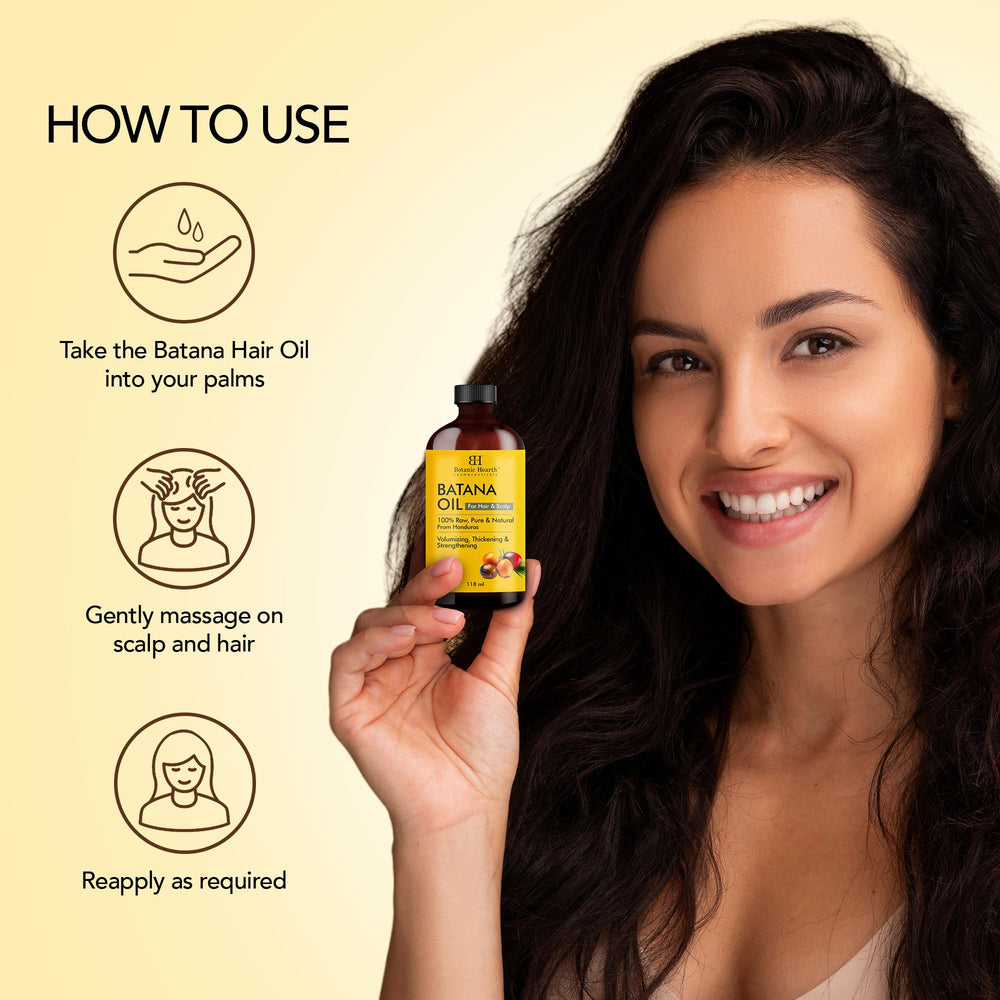 Botanic Hearth Raw Batana Oil for Hair Growth | 100% Pure & Unrefined | For Thicker, Stronger Hair - 118 ml | Glammy.lk