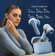 Boult Z60 Truly Wireless in Ear Earbuds with 60H Playtime, Zen™ ENC Mic, 50ms Low Latency, 13mm Bass Drivers, Type-C Fast Charging, Made in India, BT V5.3, Touch Control, IPX5 Ear Buds (Powder Blue)