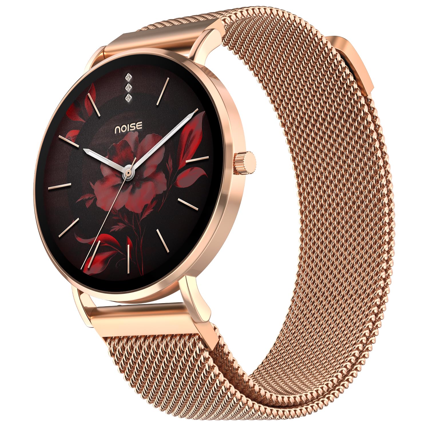 Noise Diva 2 Smart Watch for Women - Sleekest Dial, 36mm AMOLED Display, Snug Fit, Improved Female Cycle Tracker, BT Calling, Sleep Tracking, AI Voice Assistant, Password Protection(Rose Link)