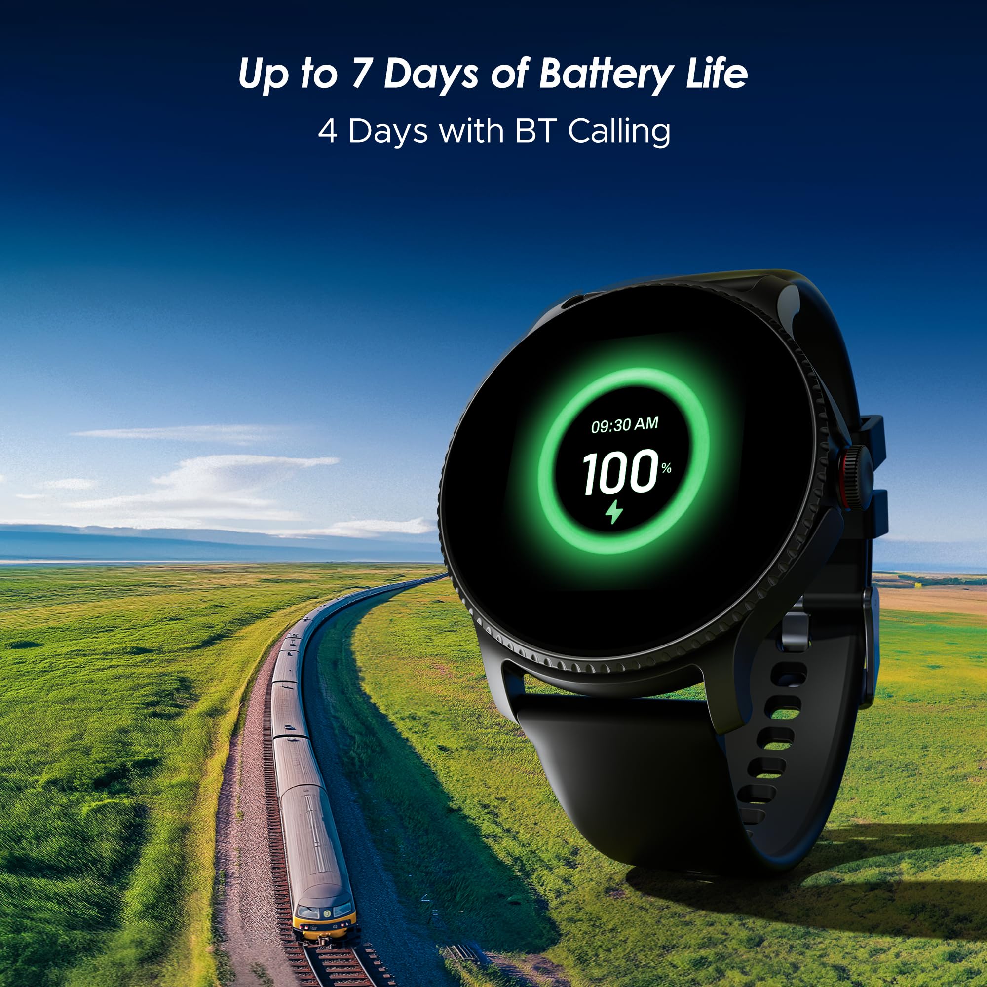 boAt Lunar Discovery w/ 1.39" (3.5 cm) HD Display, DIY Watch Face Studio, Bluetooth Calling, Emergency SOS, QR Tray, Smart Watch for Men & Women(Active Black)