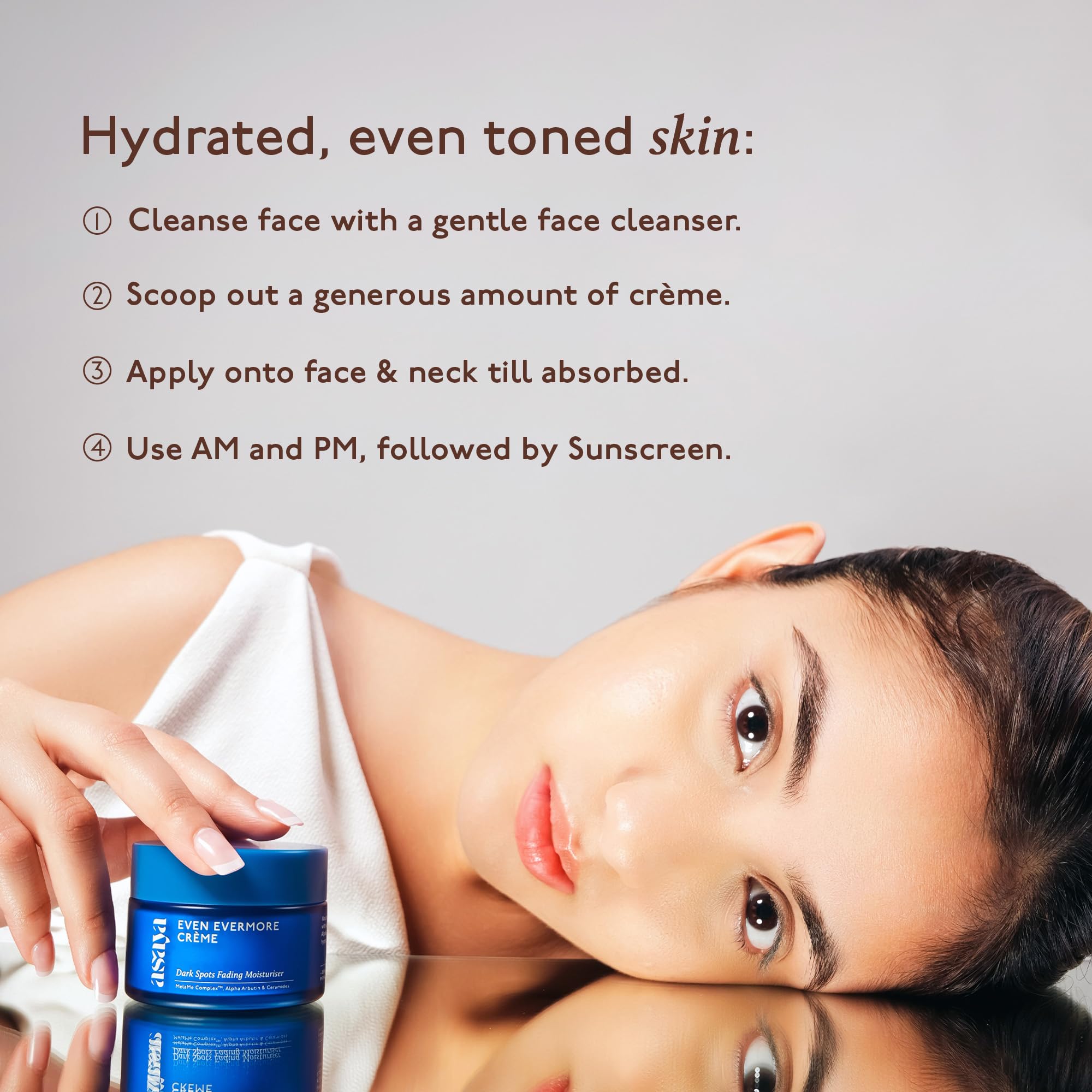 Asaya Ceramides Moisturizer with Alpha Arbutin | Dark Spots & Acne Marks Removal Cream | MelaMe™ Complex for Hyperpigmentation & Even Skin Tone | Barrier Repair & Deep Hydration | 50g
