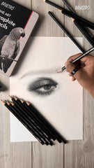 BRUSTRO Artist's Graphite Pencil set | Set of 5 (2B, 4B, 6B, 8B, 10B) | Pre Sharpened, Lightweight, Break-resistant, Ideal for Students and Adults, Students, Professional Drawing,Sketching,Mandala Art