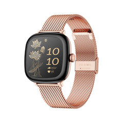Titan AiRA 1.70" AMOLED Smart Watch for Women Latest with Silicone Strap Stress Monitoring, 1000 Nits, Functional Crown, AI Enabled, IP68 Water Resistant Upto 7 Days Battery Life - Rose Gold