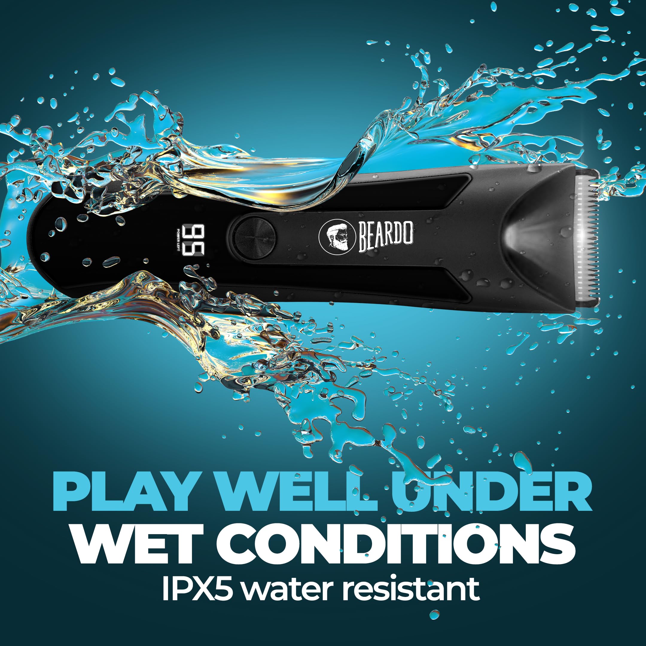Beardo incrediBALL Trimmer for Men | Ball Trimmer for Men with Skin Safe Tech | No Ni0ramic Blades | Shower friendly IPX5 Water resistant | LED display, LED torch, Dock
