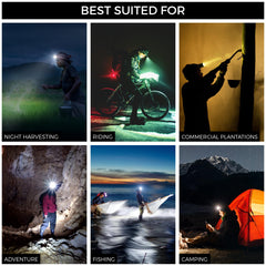 Eveready Headlamp DL89, Rechargeable 1W Led Emergency Head Light Torch, 90° Tilt, Easy to Mount (Can Be Worn Without A Helmet), Type-B/Micro-USB Fast Charging, Powered by Li-Ion Battery