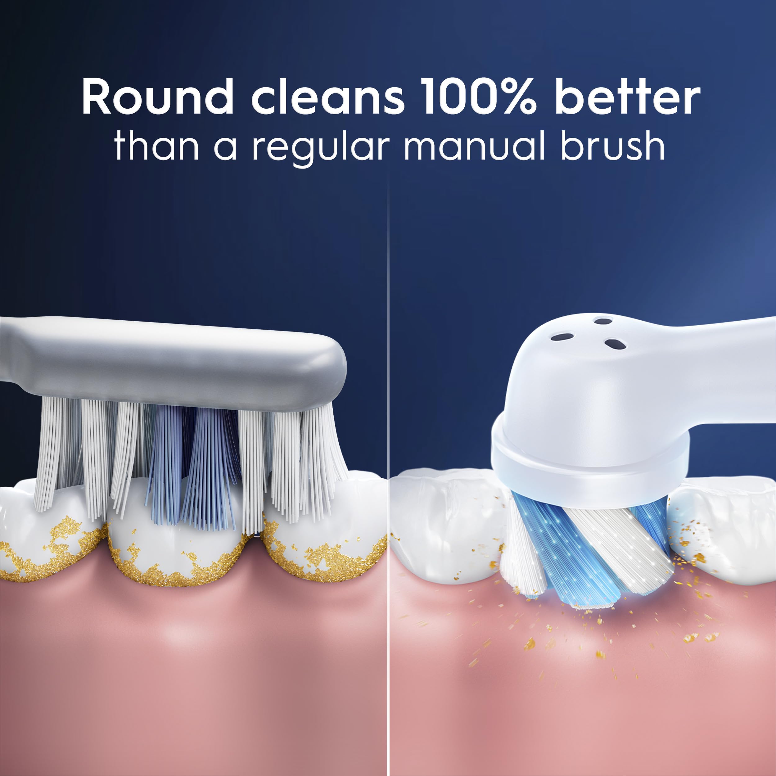 Oral B ORIGINAL iO Electric Toothbrush Ultimate Clean White Replacement Brush Heads, Tuft-in-Tuft Bristle Technology, Pack of 2 Refills, For professional cleaning and gum health