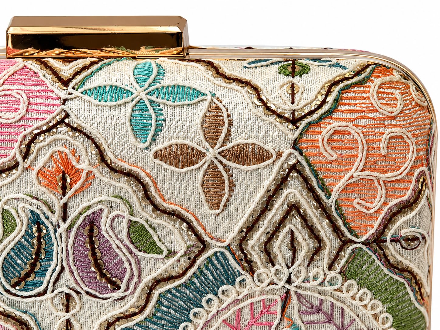 THE TAN CLAN Mughal Long Clutch for women Purses Luxury Evening Handbags for ladies with Detachable Handle