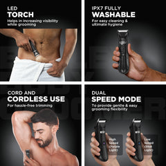 Havells Ballex Body Groomer| Full Body Trimmer For Men|Beard, Body, Balls, Pubic Hair, Private Parts|IPX7 Waterproof|No Nicks & Cuts|1 Hour Non Stop Runtime|USB Type C Fast Charge| Travel Lock| BG3300