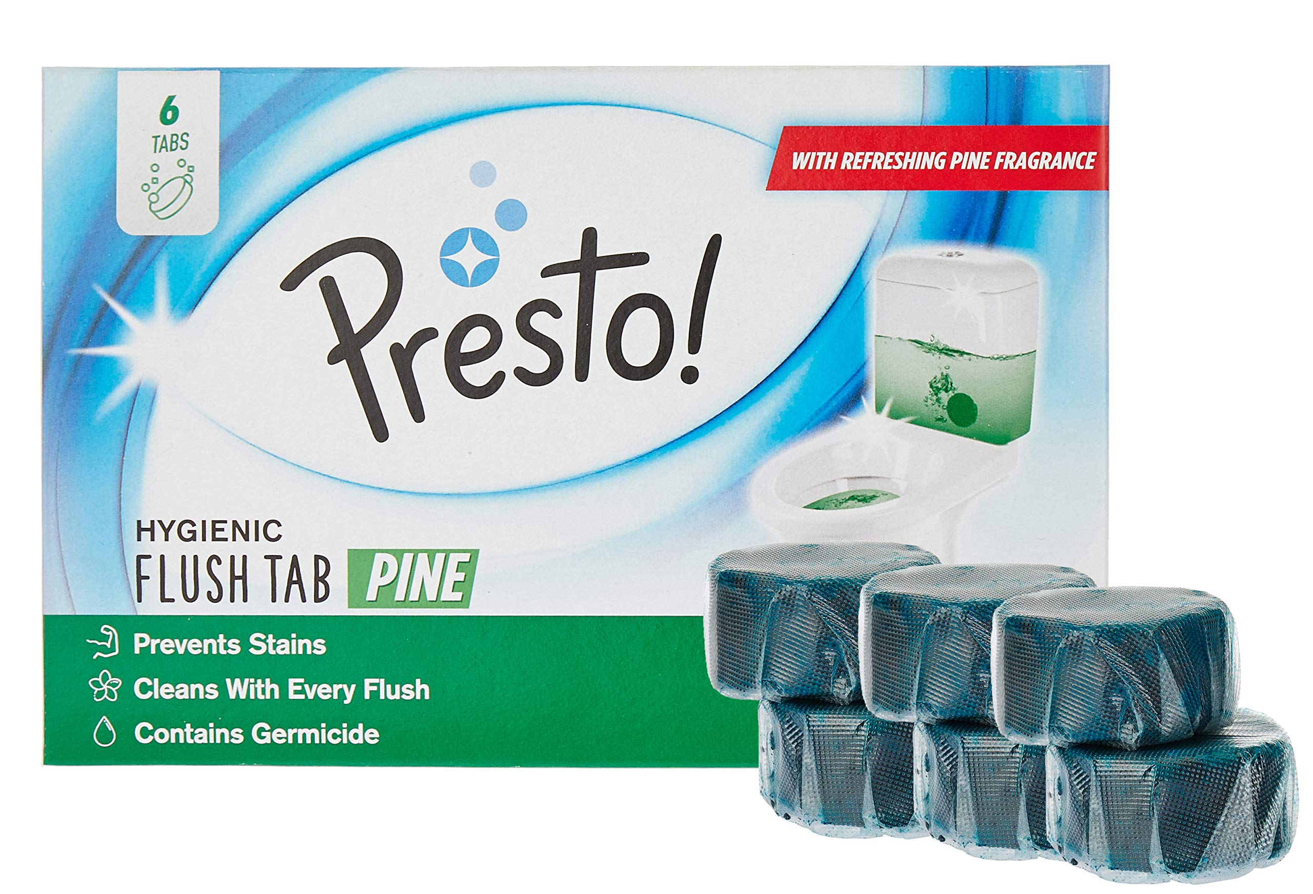 Presto! Hygienic Flush Tabs, Pine - 50 g (Pack of 6) - Drugstore from Presto! - Shop in Sri Lanka at Arcade.lk