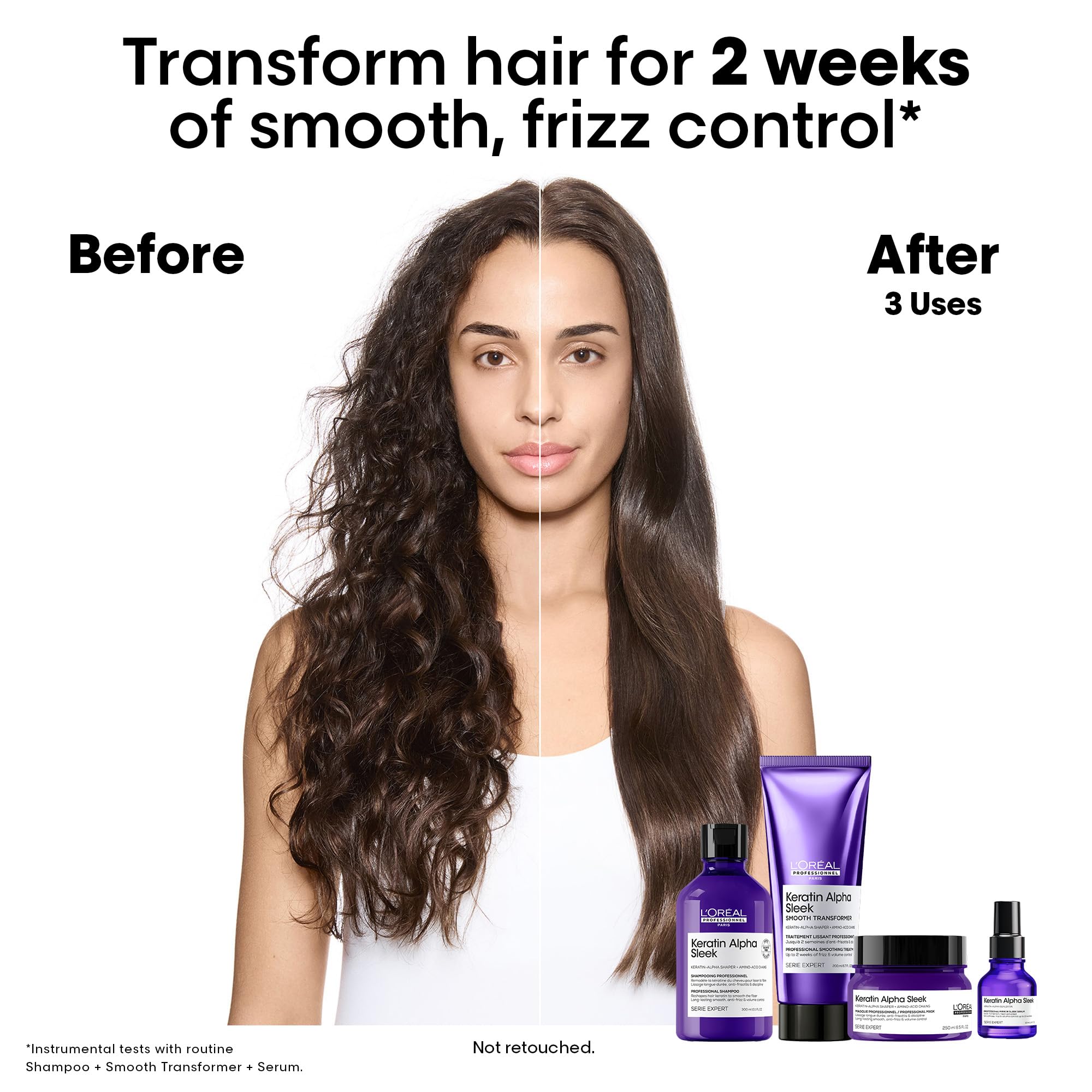 L’Oréal Professionnel Keratin Alpha Sleek Hair Mask for Frizz Control & Smoothness | 84% Less frizz, 5X Instant smoothness | 250 ml