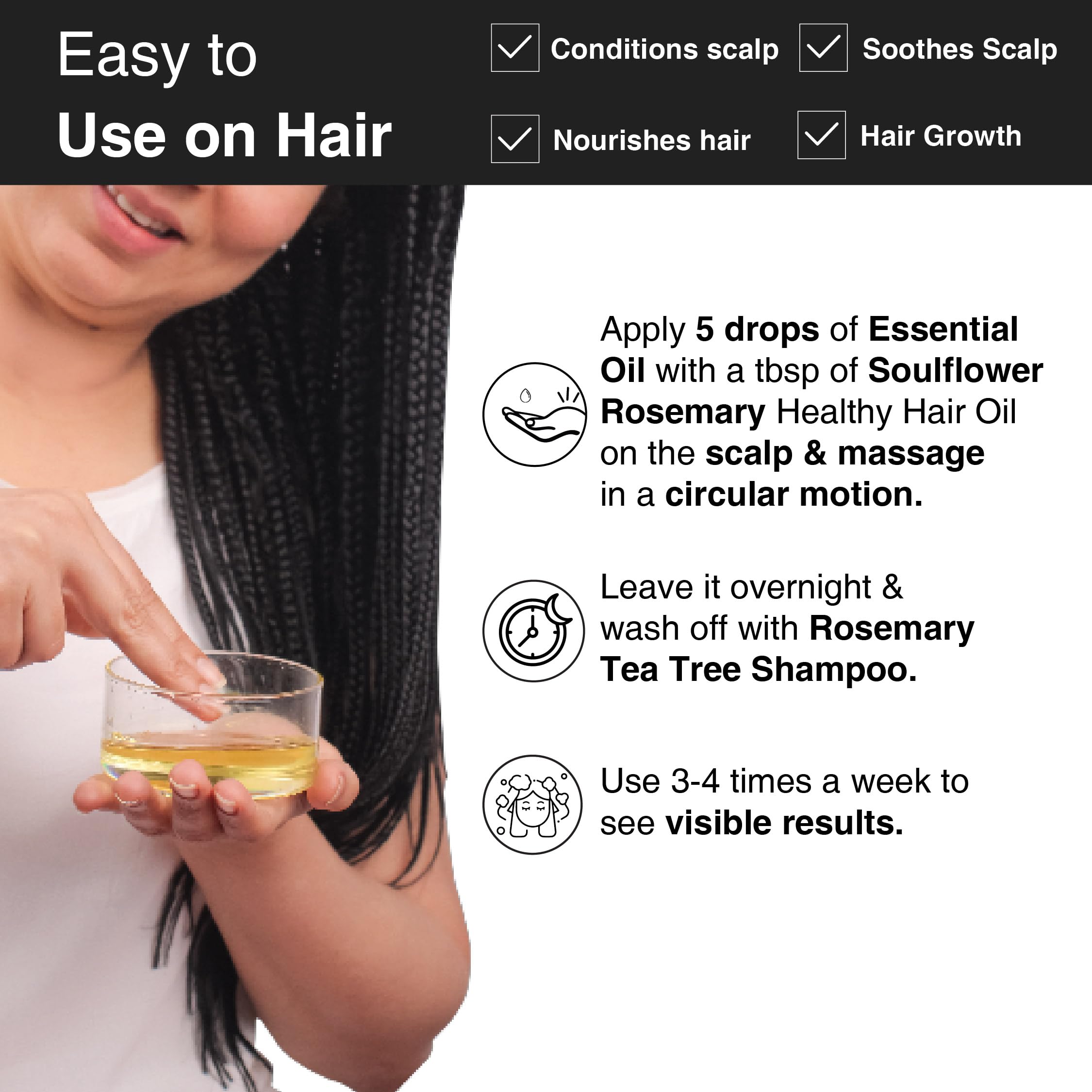 Soulflower Rosemary Essential Oil for Hair Growth, Hair Fall Control and Nourishment, Skin Care | Clinically Tested & Ecocert Certified Organic 100% Pure, Natural, Undiluted | 15ml