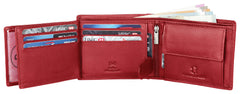 WildHorn RFID Protected Leather Wallet for Men, Red