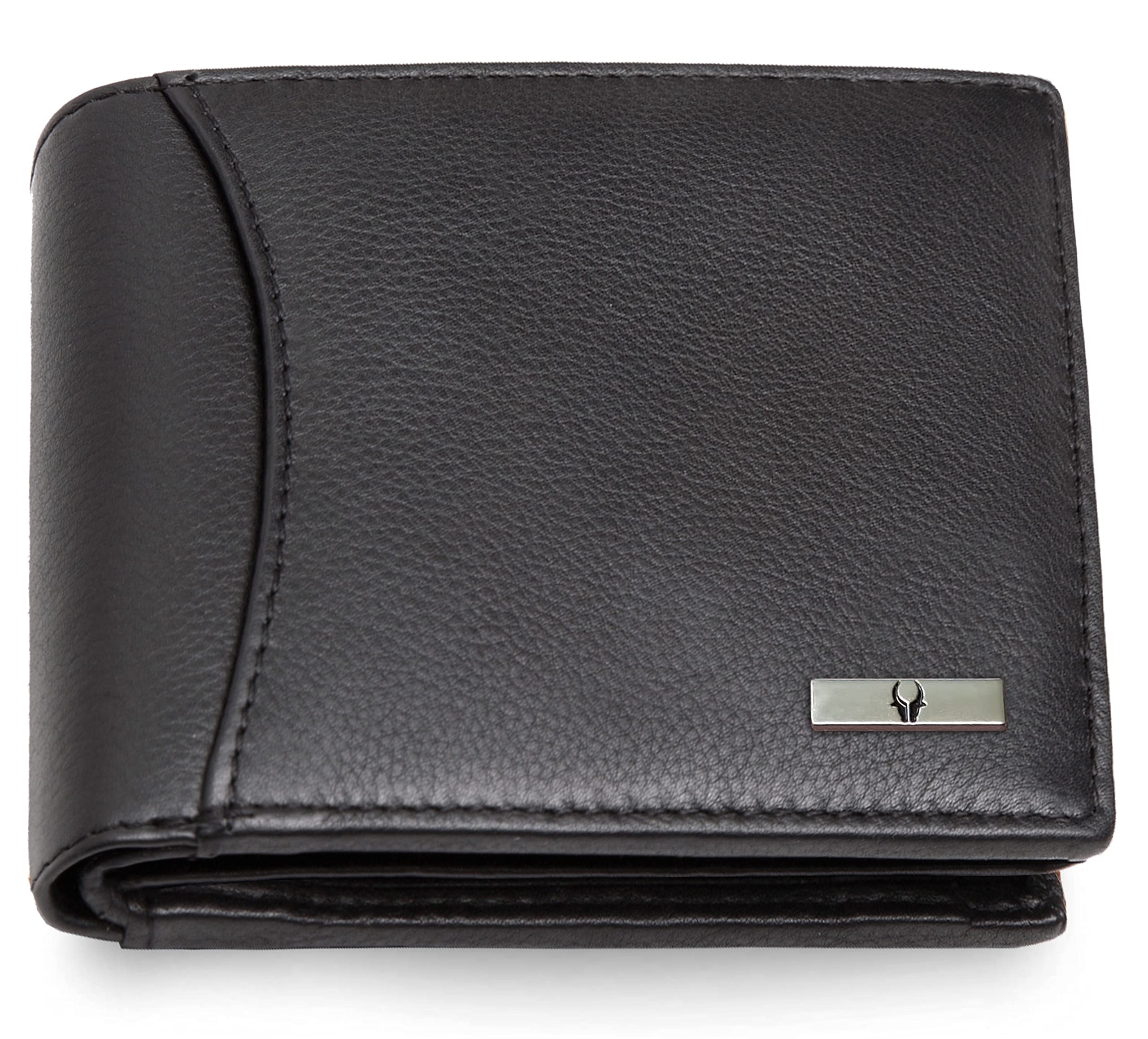 WildHorn Leather Wallet for Men, Black,(Pack of 1)
