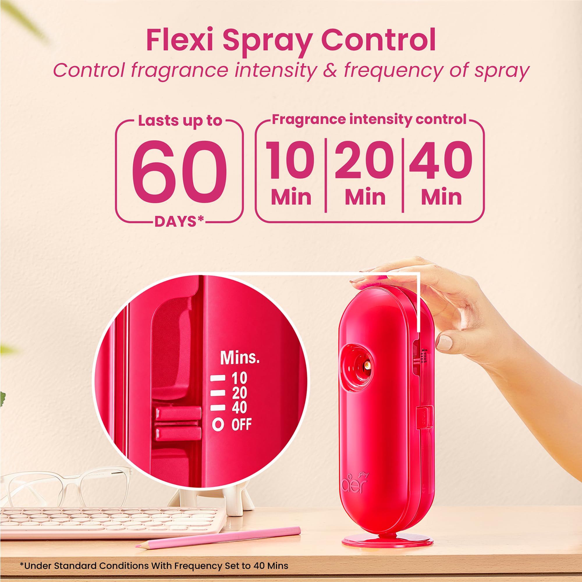 Godrej aer Matic Automatic Room Fresheners Refill Pack | Petal Crush Pink | 2000 Sprays Guaranteed | Lasts up to 60 days (210ml)