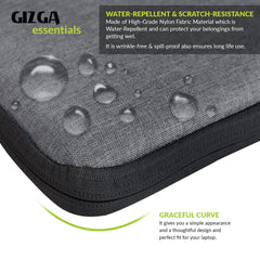 Gizga Essentials Laptop Bag Sleeve Case Cover Pouch with Handle for 15.6 inches Laptop, Padded Laptop Compartment, Premium Zipper Closure Water Repellent Nylon Fabric, Grey