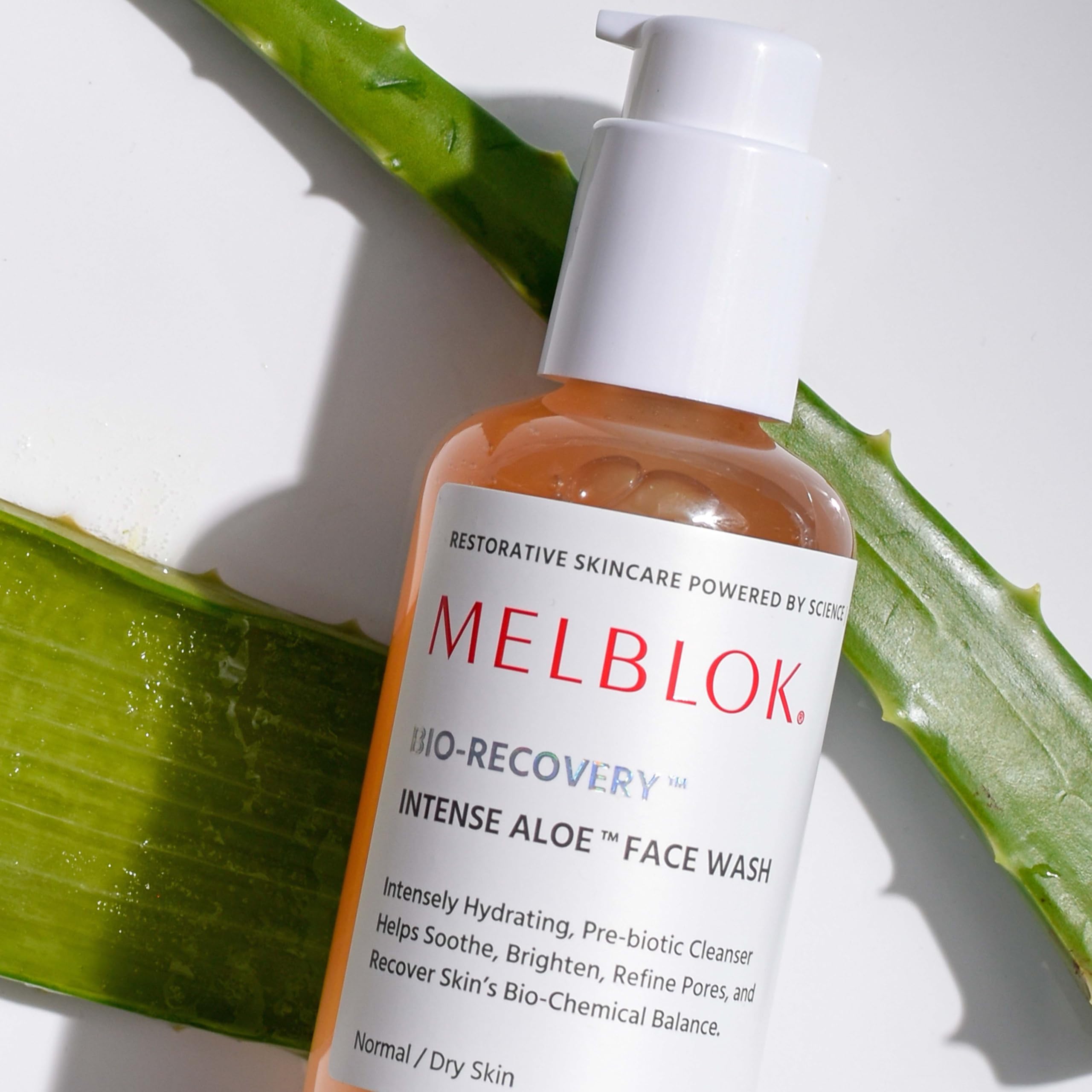 Melblok Bio-Recovery Intense Aloe™ Face Wash 150 ml | For Normal, Dry & Sensitive Skin| Hydrating, Non-Drying Prebiotic Face Cleanser with Niacinamide & Panthenol