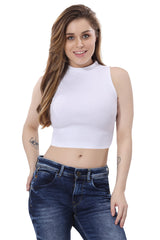 TRASA Women’s Sleeveless Rib Knitted Cotton Racer Back Tank Tops Halter Neck Crop Tops - Available Sizes -XS, S, M,L,XL,2XL