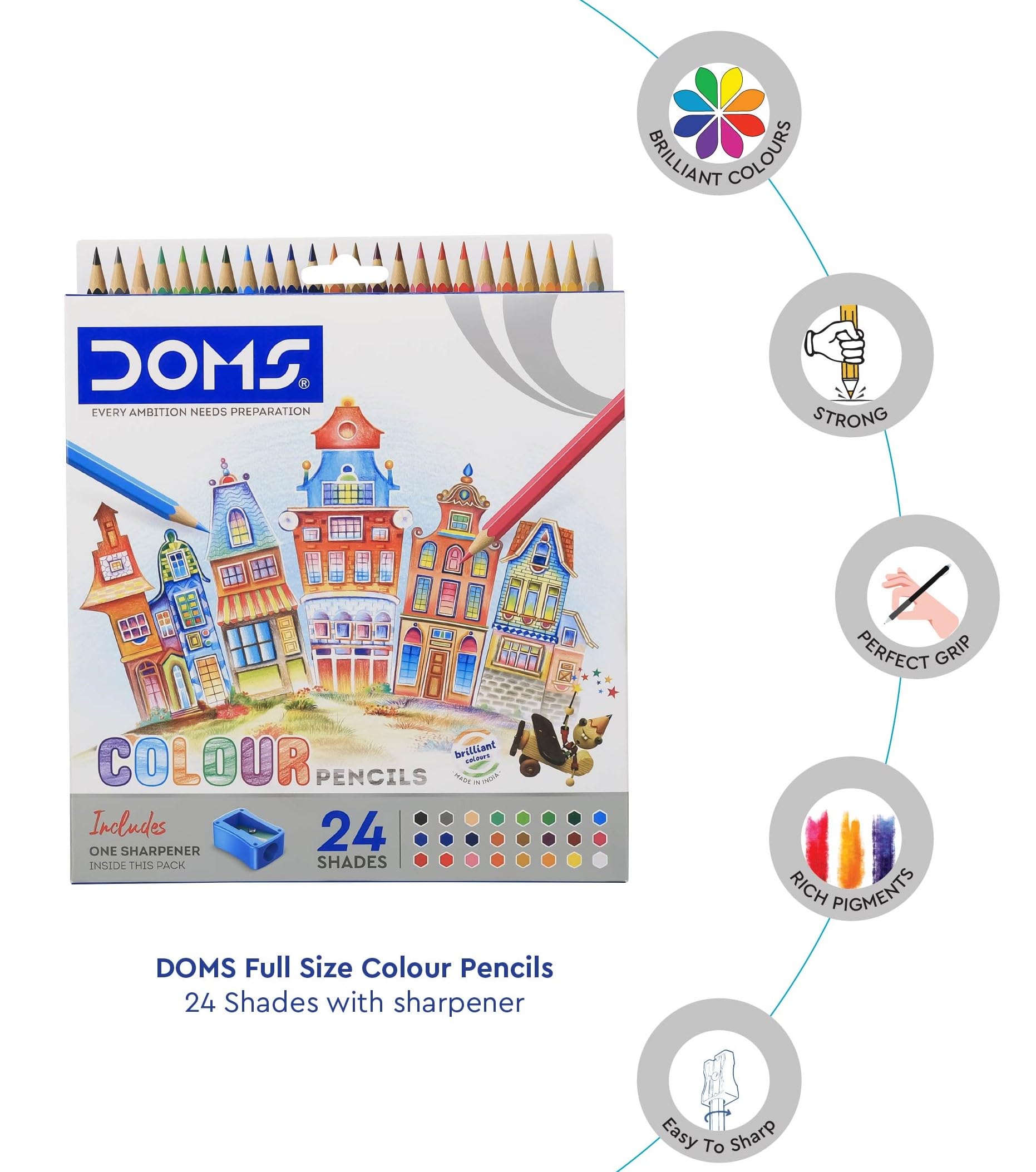 DOMS Fsc 24 Shades Colour PencilS